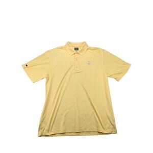 Mens Greg Norman Play Dry Short Sleeve Polo Shirt Size L Yellow Pebble Beach